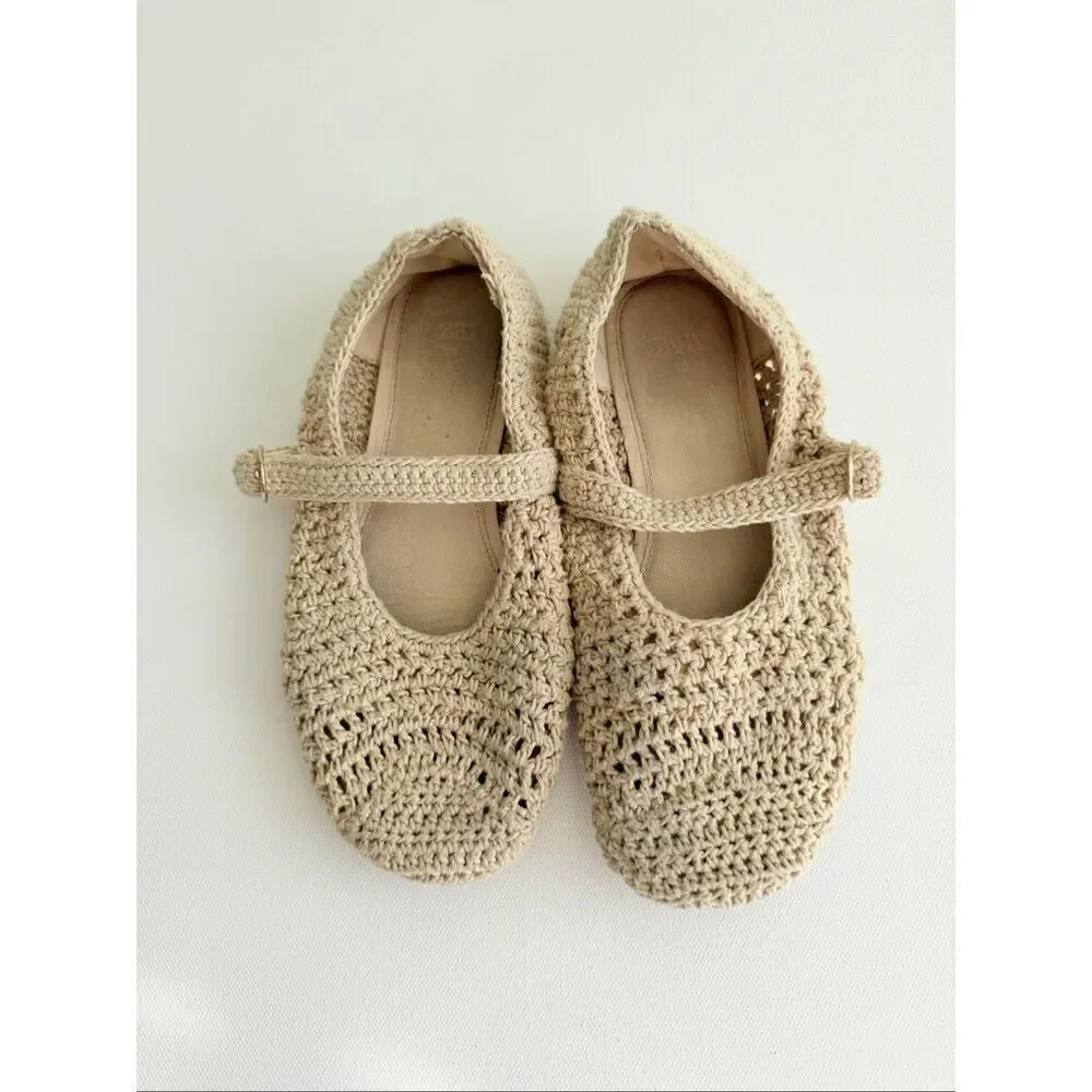 Zara Crochet Ballet Flat Girl’s size 35 / 3 US